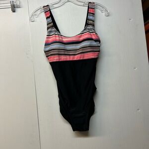 ZELOS Multicolor Striped One-Piece Swimsuit